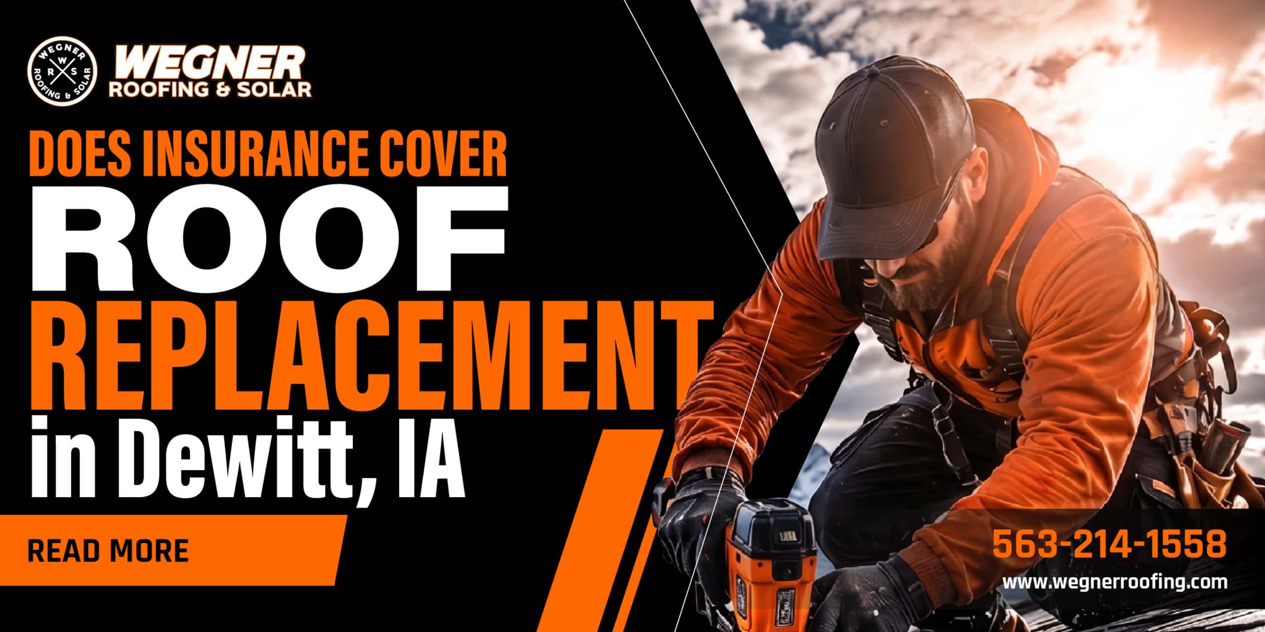 does insurance cover roof replacement roofer installing shingles on home in DeWitt IA during roof repair work